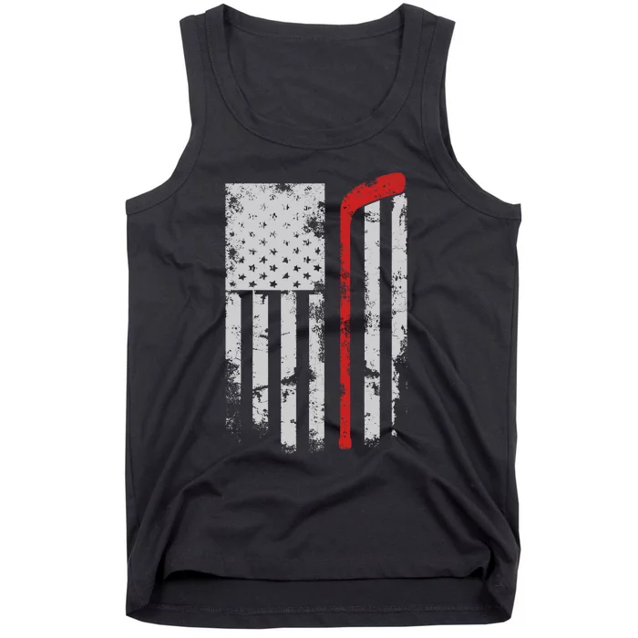 American Flag Hockey Team Gift Hockey Dad Mom Tank Top