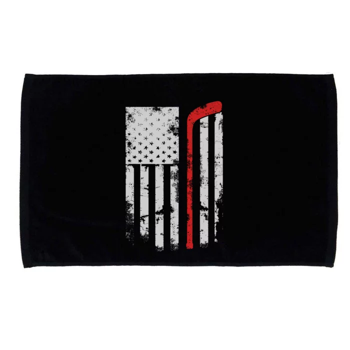 American Flag Hockey Team Gift Hockey Dad Mom Microfiber Hand Towel