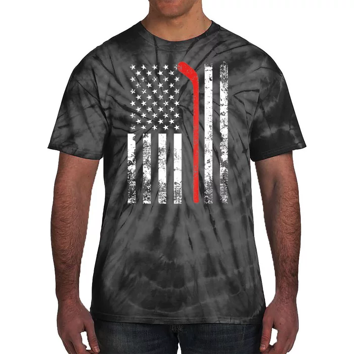 American Flag Hockey USA Patriotic Gift Tie-Dye T-Shirt