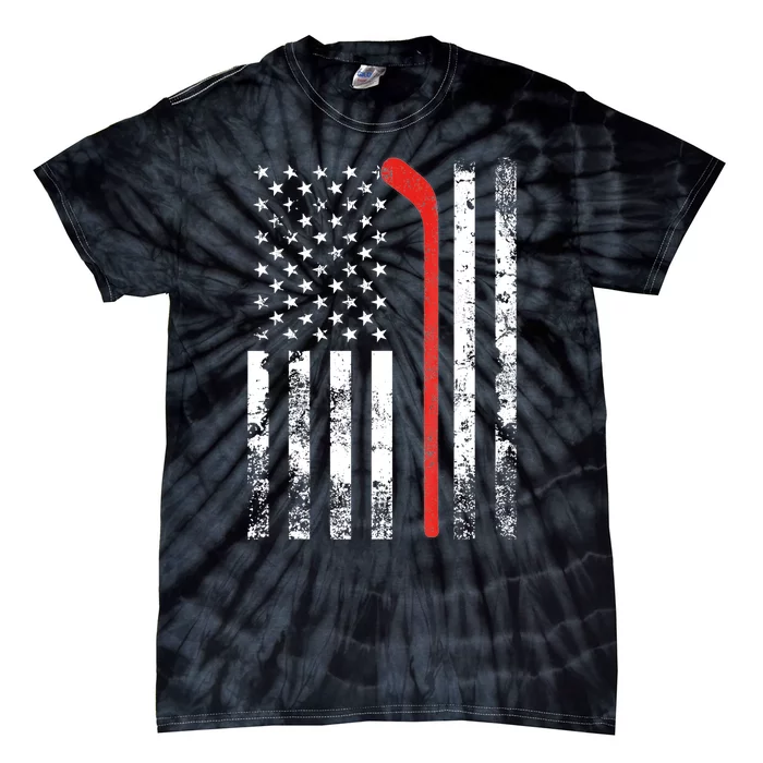 American Flag Hockey USA Patriotic Gift Tie-Dye T-Shirt