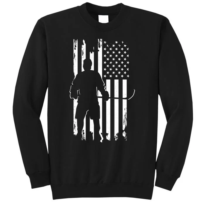 American Flag Hockey Apparel Gift Hockey Gift Tall Sweatshirt