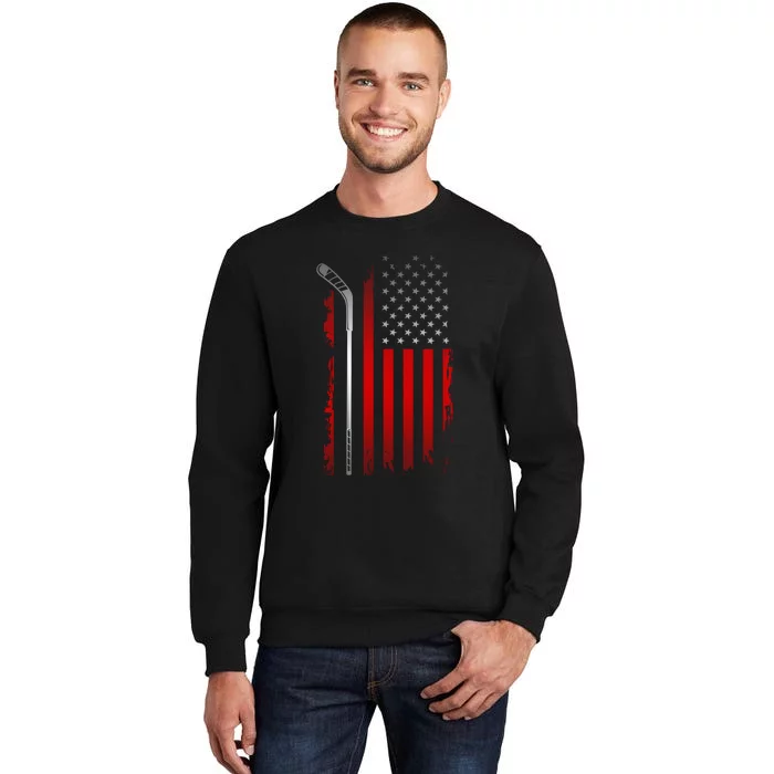 American Flag Hockey Apparel Gift Hockey Funny Gift Sweatshirt