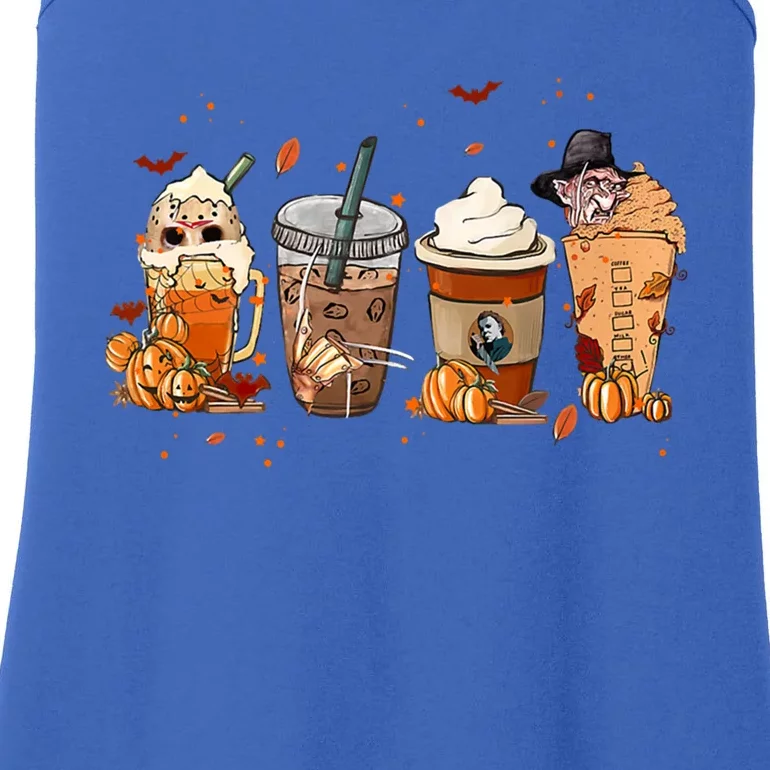 Autumn Fall Horror Latte Coffee Cups Ghost Halloween Gift Ladies Essential Tank