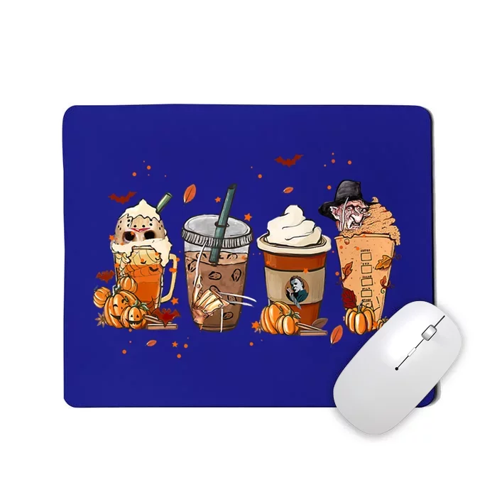 Autumn Fall Horror Latte Coffee Cups Ghost Halloween Gift Mousepad