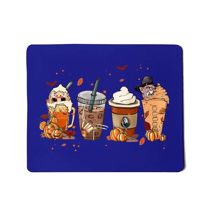 Autumn Fall Horror Latte Coffee Cups Ghost Halloween Gift Mousepad