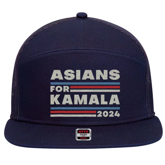 Asians For Harris 2024 Kamala Harris For President 7 Panel Mesh Trucker Snapback Hat