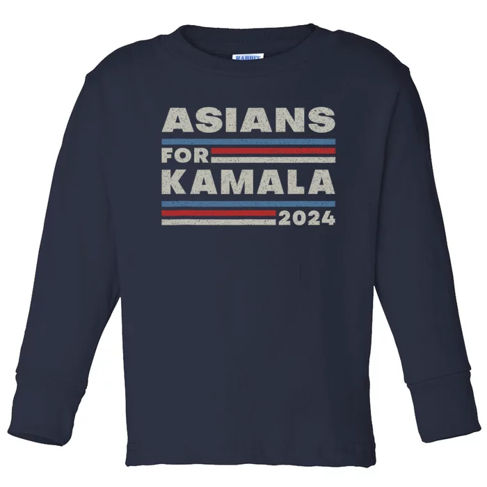 Asians For Harris 2024 Kamala Harris For President Toddler Long Sleeve Shirt