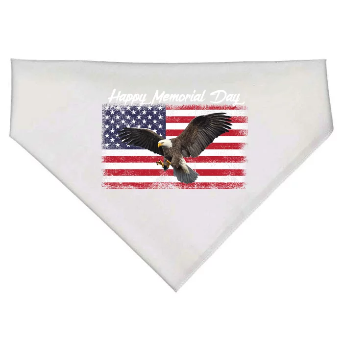 American Flags Happy Memorial Day Great Gift USA-Made Doggie Bandana