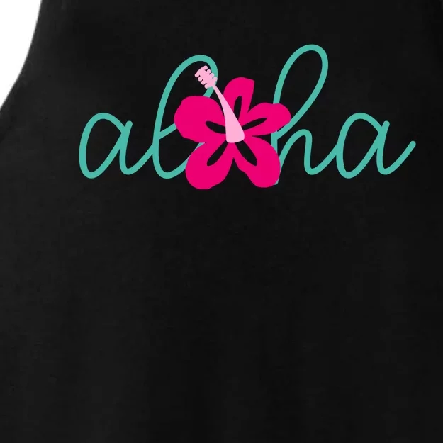 Aloha Floral Hawaii Tropical Ladies Tri-Blend Wicking Tank