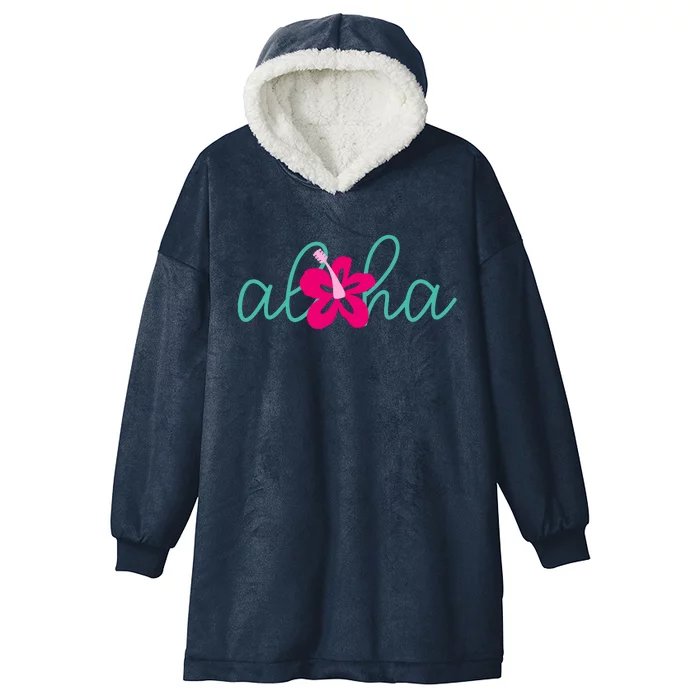 Aloha Floral Hawaii Tropical Hooded Wearable Blanket