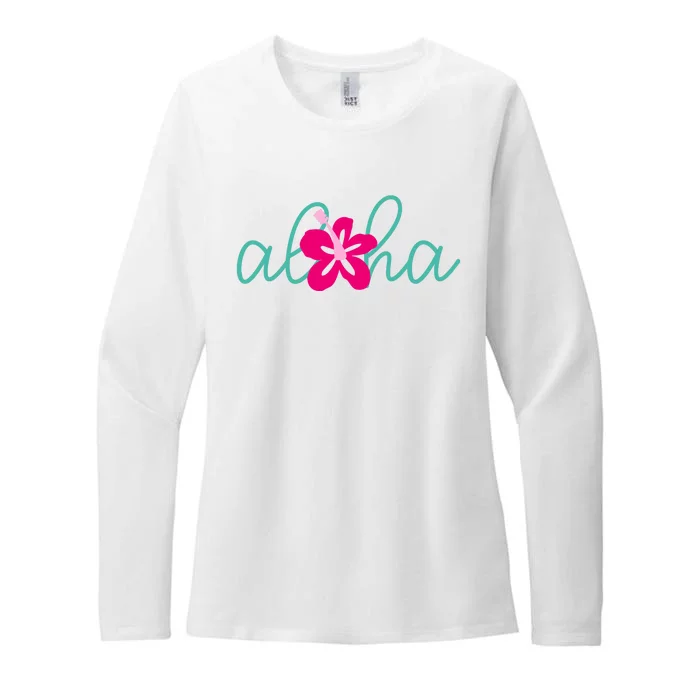 Aloha Floral Hawaii Tropical Womens CVC Long Sleeve Shirt