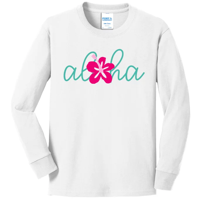 Aloha Floral Hawaii Tropical Kids Long Sleeve Shirt