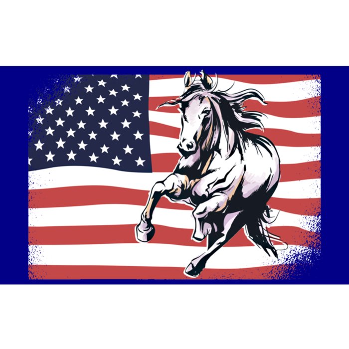 American Flag Horse 4th Of July Patrioticic Gift Bumper Sticker