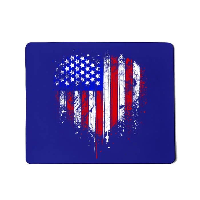 American Flag Heart 4th Of July Usa Flag Mom Mama Gift Mousepad