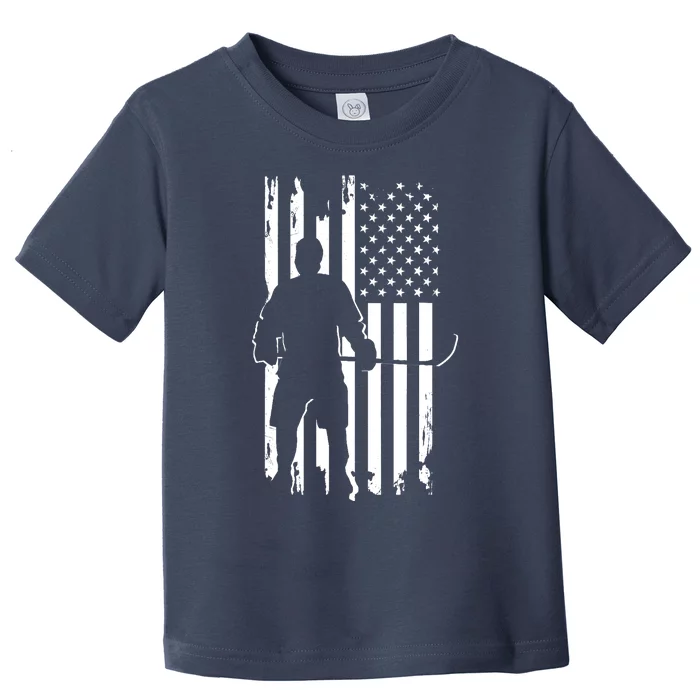 American Flag Hockey - Hockey Toddler T-Shirt