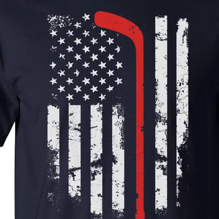 American Flag Hockey USA Patriotic Hockey Player Boy Tall T-Shirt