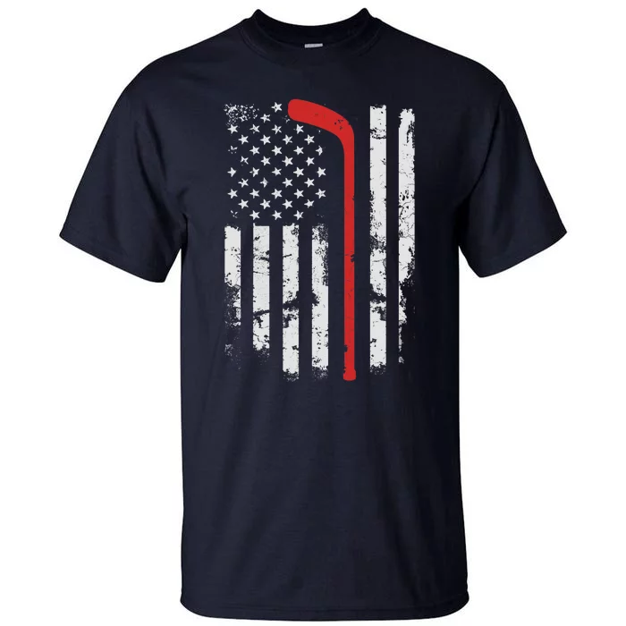 American Flag Hockey USA Patriotic Hockey Player Boy Tall T-Shirt