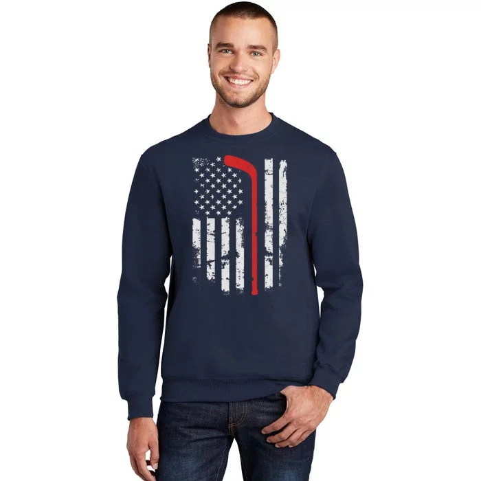 American Flag Hockey USA Patriotic Hockey Player Boy Tall Sweatshirt