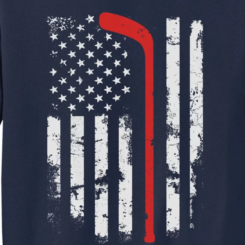 American Flag Hockey USA Patriotic Hockey Player Boy Tall Sweatshirt