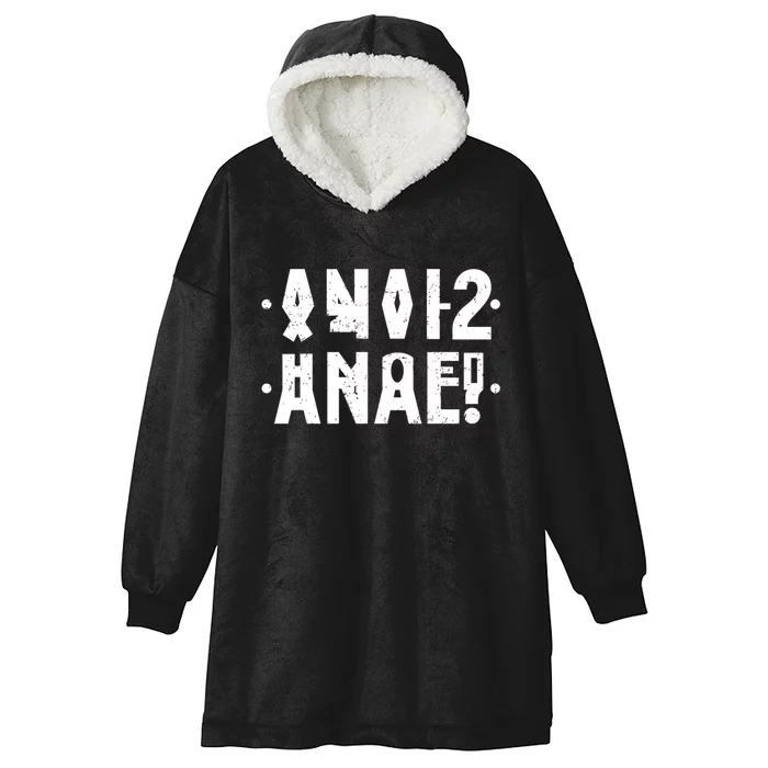 Anal Funny Hidden Message Anal? Distressed Hooded Wearable Blanket