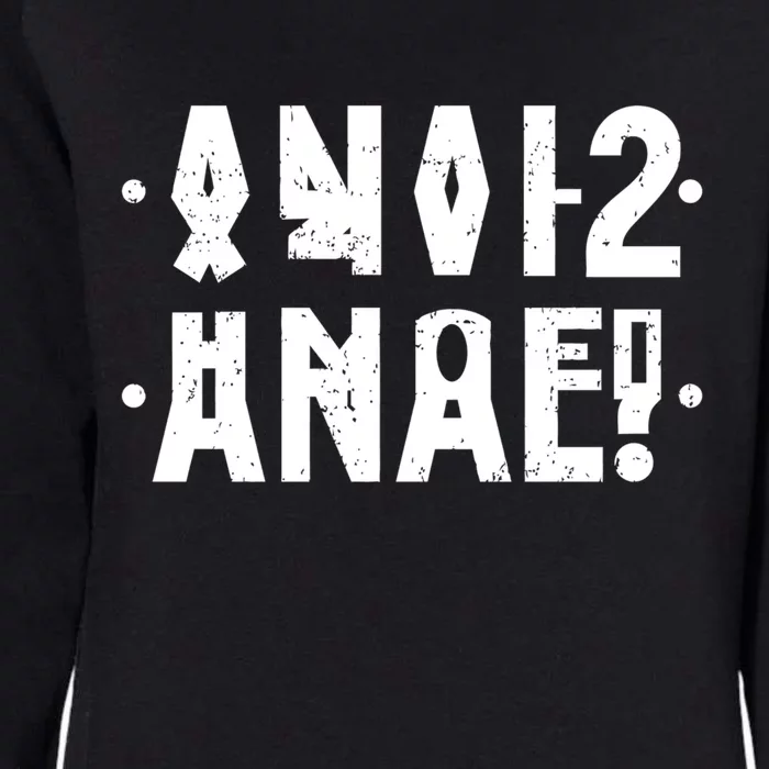 Anal Funny Hidden Message Anal? Distressed Womens California Wash Sweatshirt