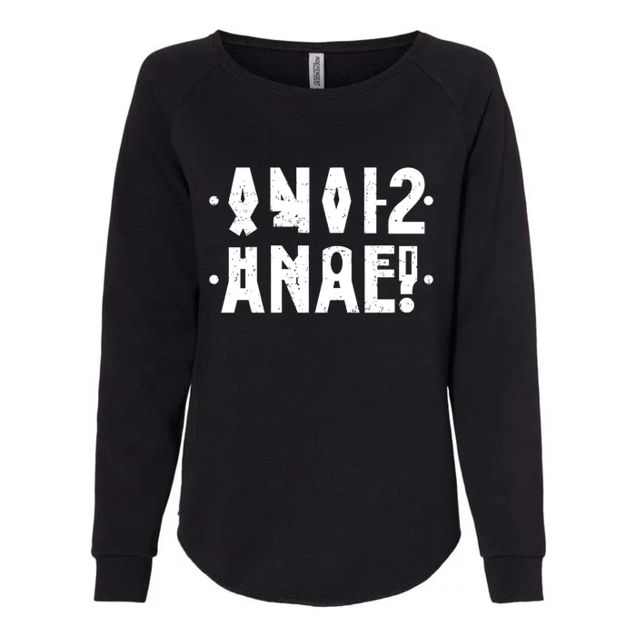 Anal Funny Hidden Message Anal? Distressed Womens California Wash Sweatshirt