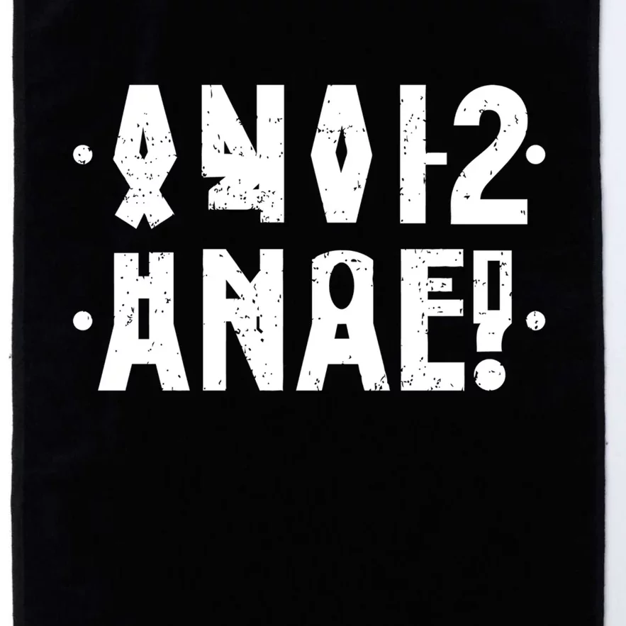 Anal Funny Hidden Message Anal? Distressed Platinum Collection Golf Towel