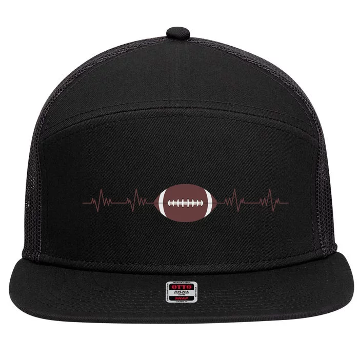 American Football Heartbeat 7 Panel Mesh Trucker Snapback Hat