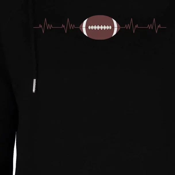 American Football Heartbeat Womens Funnel Neck Pullover Hood