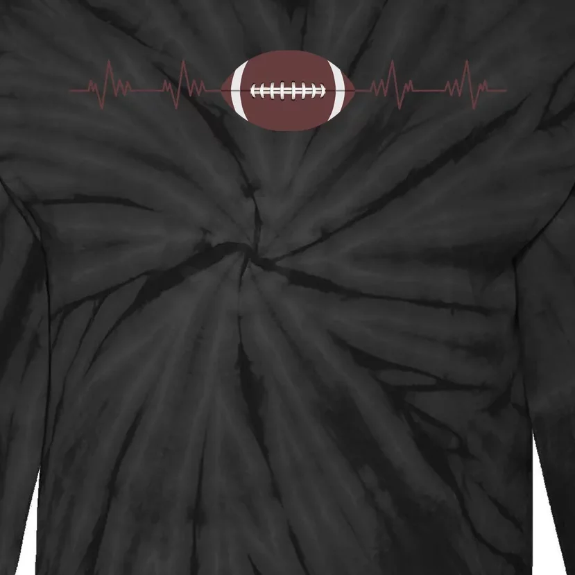 American Football Heartbeat Tie-Dye Long Sleeve Shirt