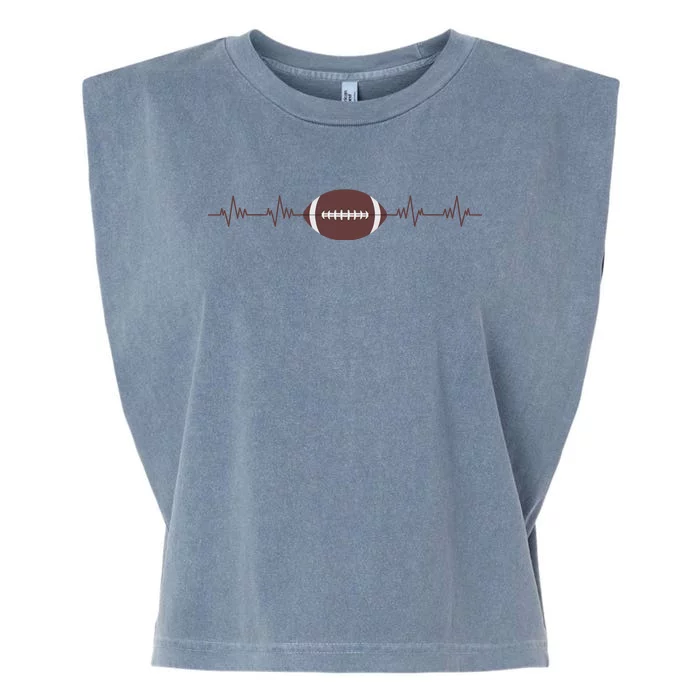 American Football Heartbeat Garment-Dyed Women's Muscle Tee