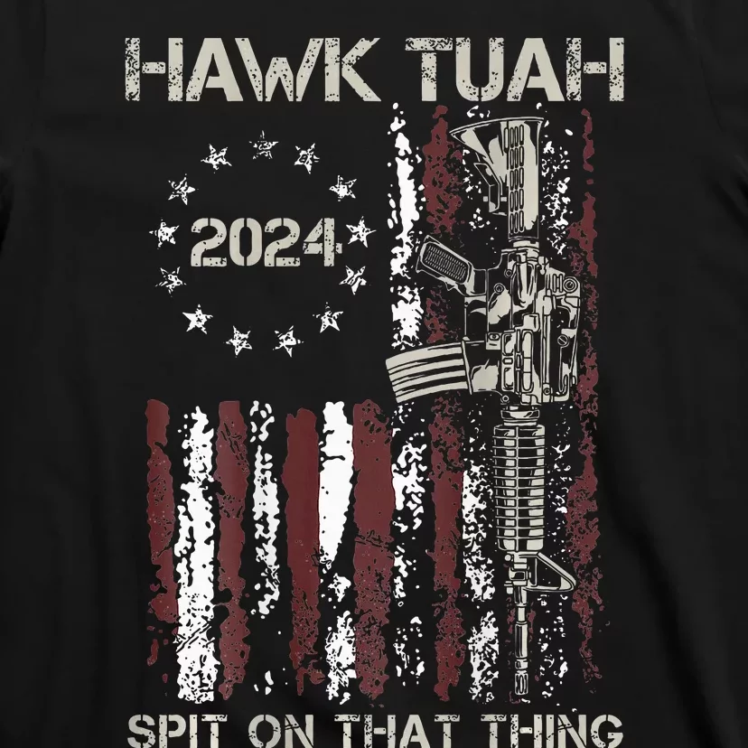 American Flag Hawk Tuah 24 Spit On That Thang T-Shirt