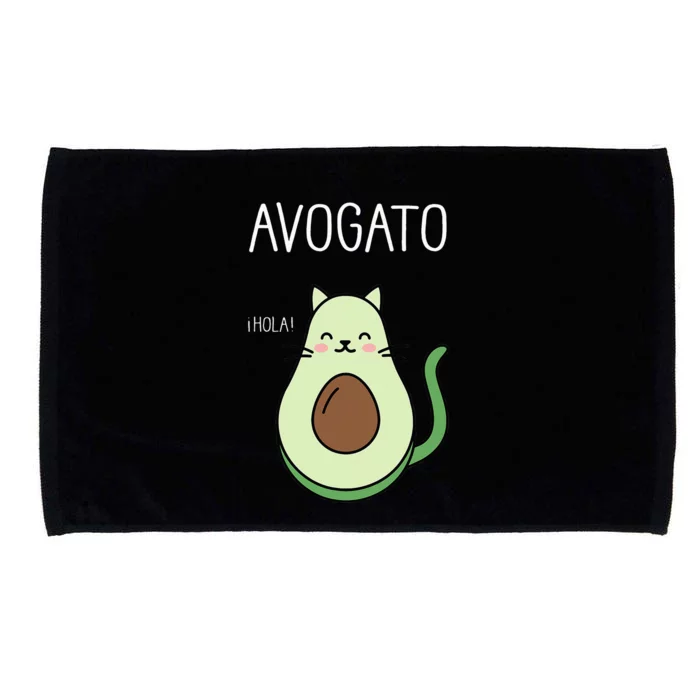 Avogato Funny Hola Retro Cat Avocado Cinco De Mayo Microfiber Hand Towel