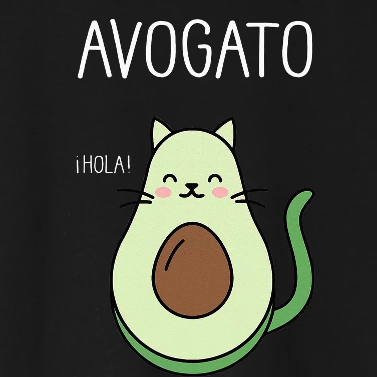 Avogato Funny Hola Retro Cat Avocado Cinco De Mayo Women's Crop Top Tee