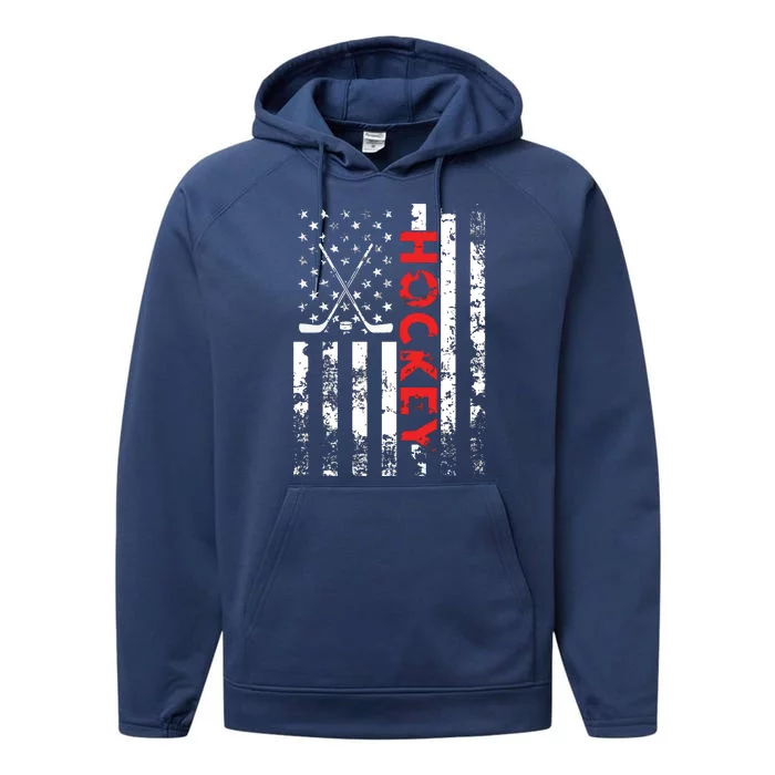 American Flag Hockey Apparel Hockey Performance Fleece Hoodie