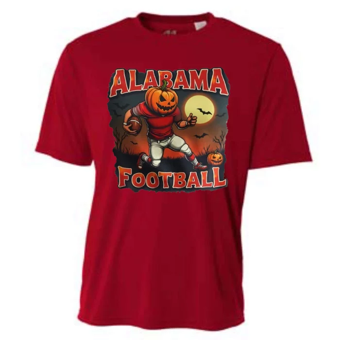 Alabama Football Halloween Pumpkin Player Spooky Alabama Cooling Performance Crew T-Shirt