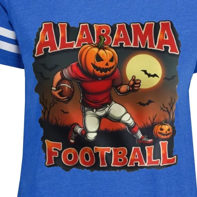 Alabama Football Halloween Pumpkin Player Spooky Alabama Enza Ladies Jersey Football T-Shirt