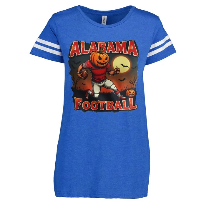 Alabama Football Halloween Pumpkin Player Spooky Alabama Enza Ladies Jersey Football T-Shirt