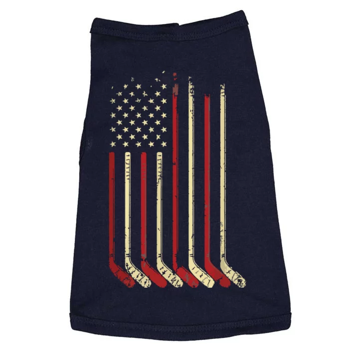 American Flag Hockey USA Patriotic Gift Doggie Tank