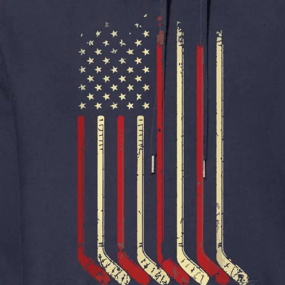 American Flag Hockey USA Patriotic Gift Premium Hoodie