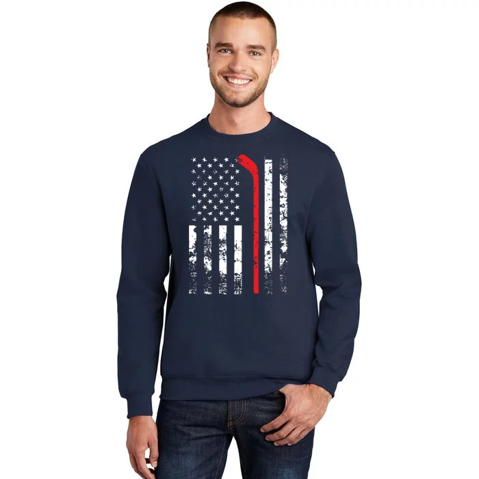 American Flag Hockey USA Patriotic Gift Tall Sweatshirt