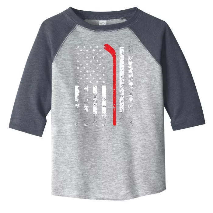 American Flag Hockey USA Patriotic Gift Toddler Fine Jersey T-Shirt