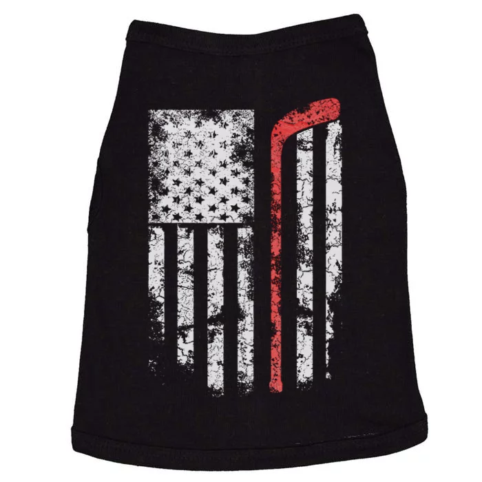 American Flag Hockey Team Gift Hockey Dad Mom Doggie Tank