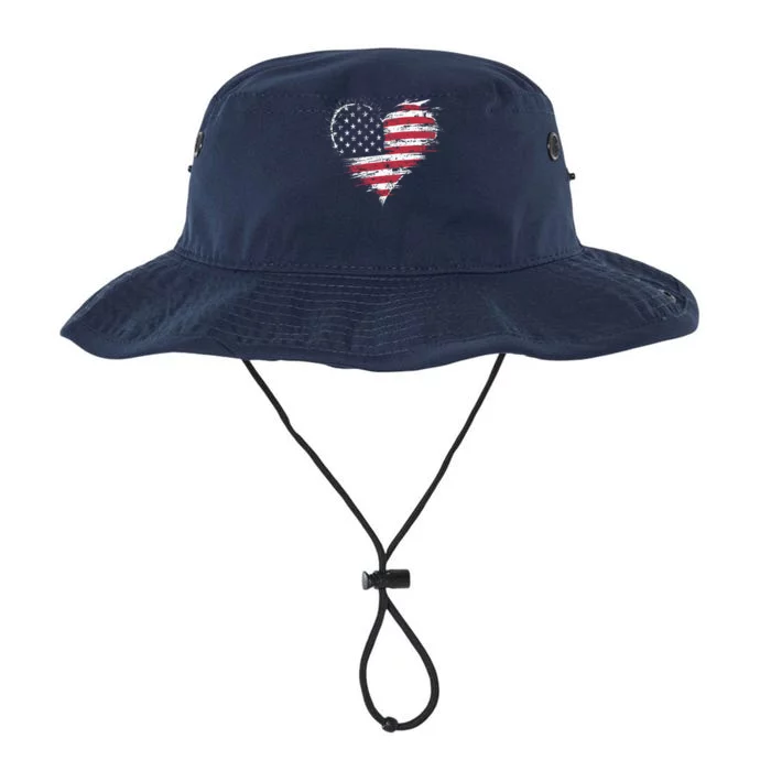 American Flag Heart Patriotic Legacy Cool Fit Booney Bucket Hat