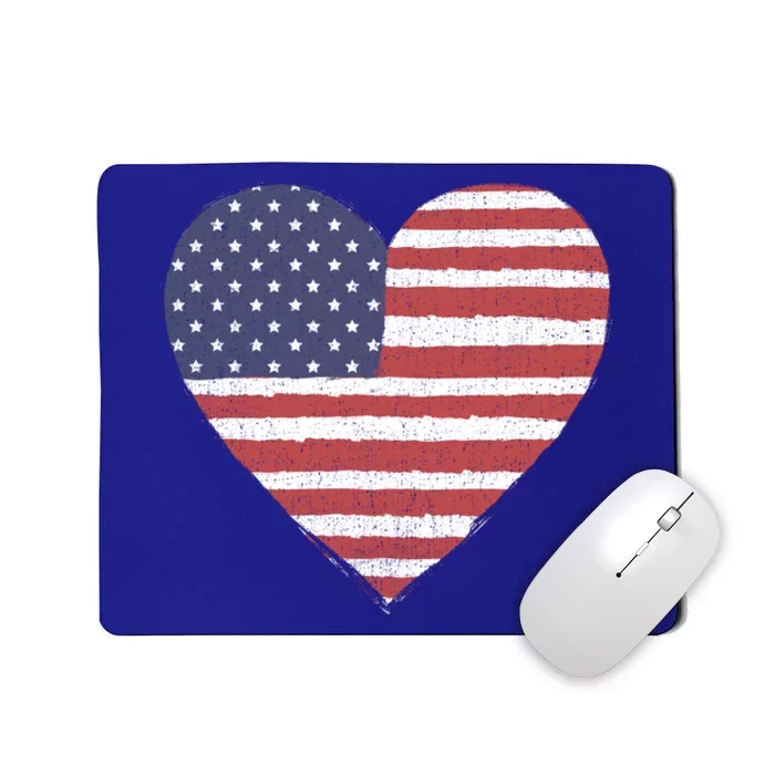 American Flag Heart Stars And Stripes Graphic Gift Mousepad