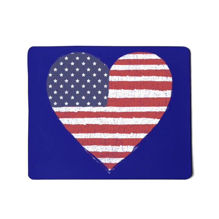 American Flag Heart Stars And Stripes Graphic Gift Mousepad