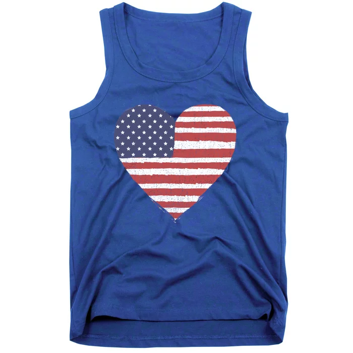 American Flag Heart Stars And Stripes Graphic Gift Tank Top