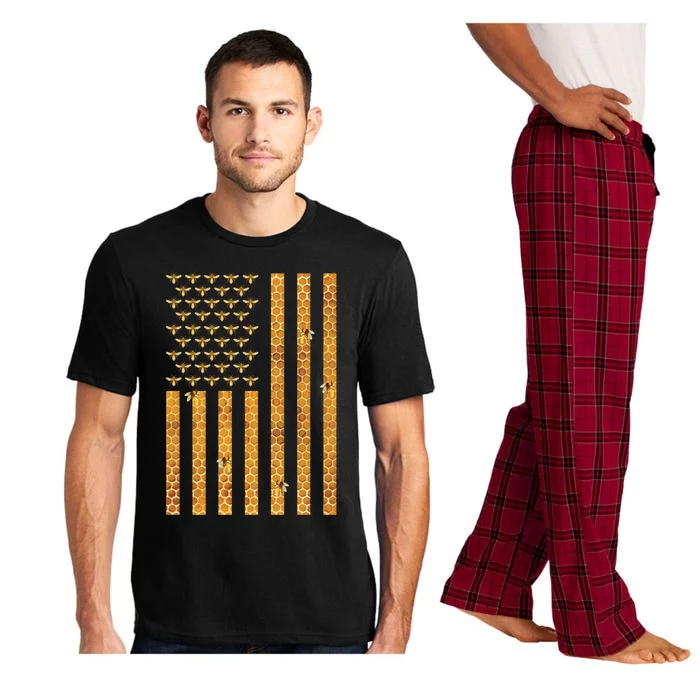 American Flag Honeycomb Honey Bees Beekeeping Beekeeper Gift Pajama Set