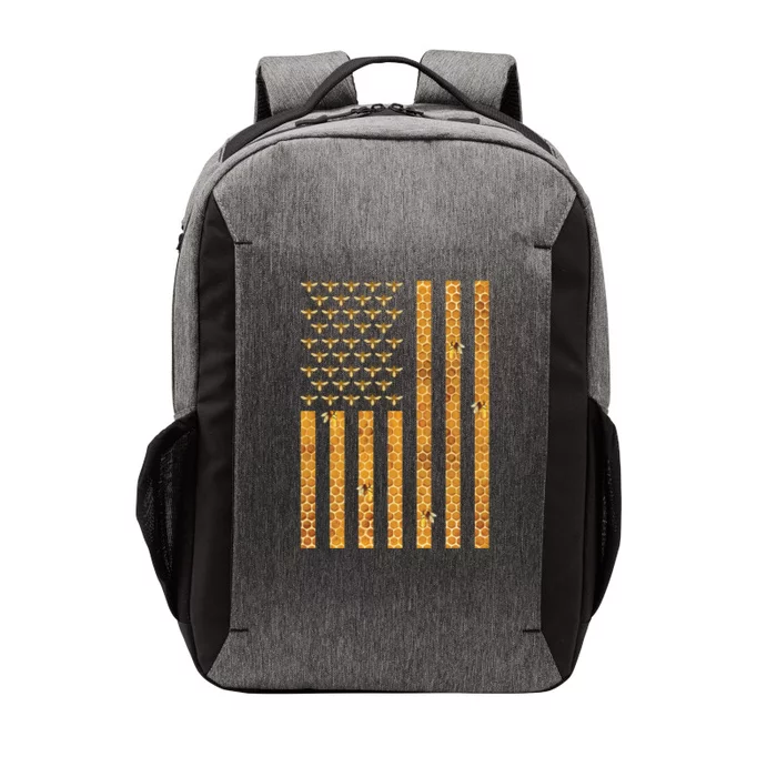 American Flag Honeycomb Honey Bees Beekeeping Beekeeper Gift Vector Backpack