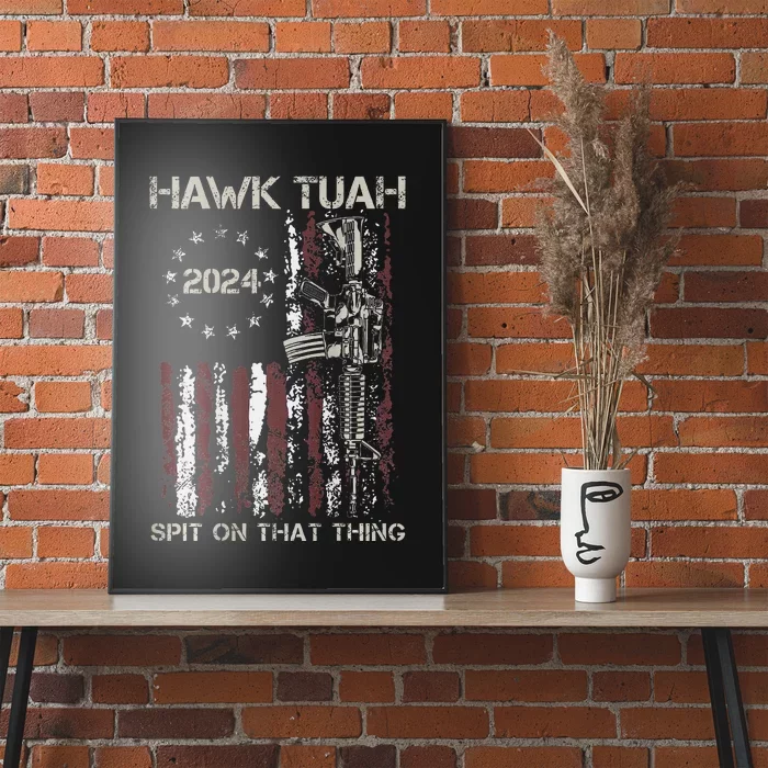 American Flag Hawk Tuah 24 Spit On That Thang Poster